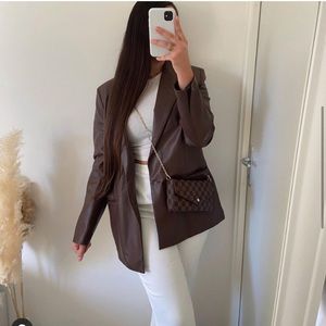 Zara faux leather blazer